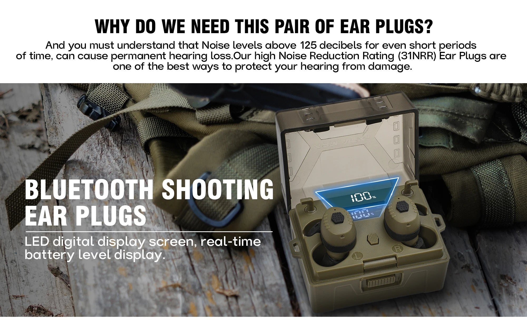Professional Electronic Shooting Earplugs Advanced Noise Canceling Hearing Safety Protection Earmuff for Hunting Tactical