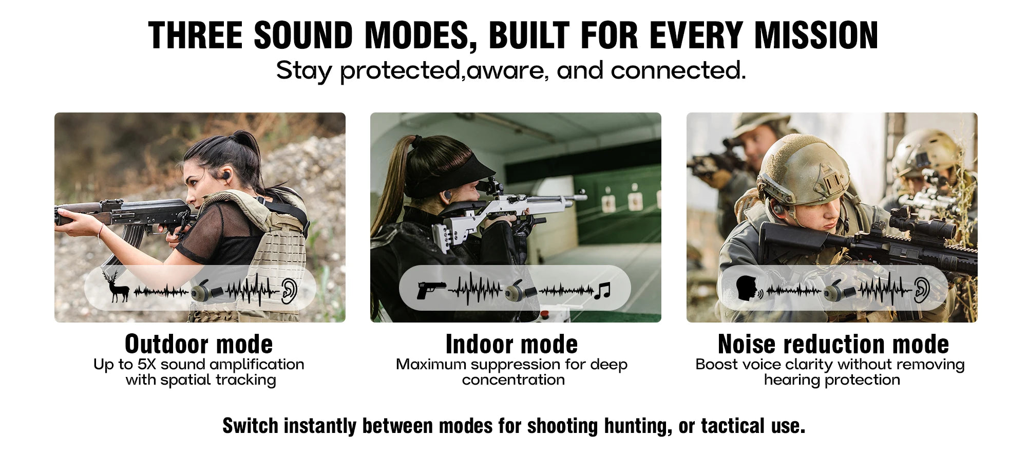 Professional Electronic Shooting Earplugs Advanced Noise Canceling Hearing Safety Protection Earmuff for Hunting Tactical