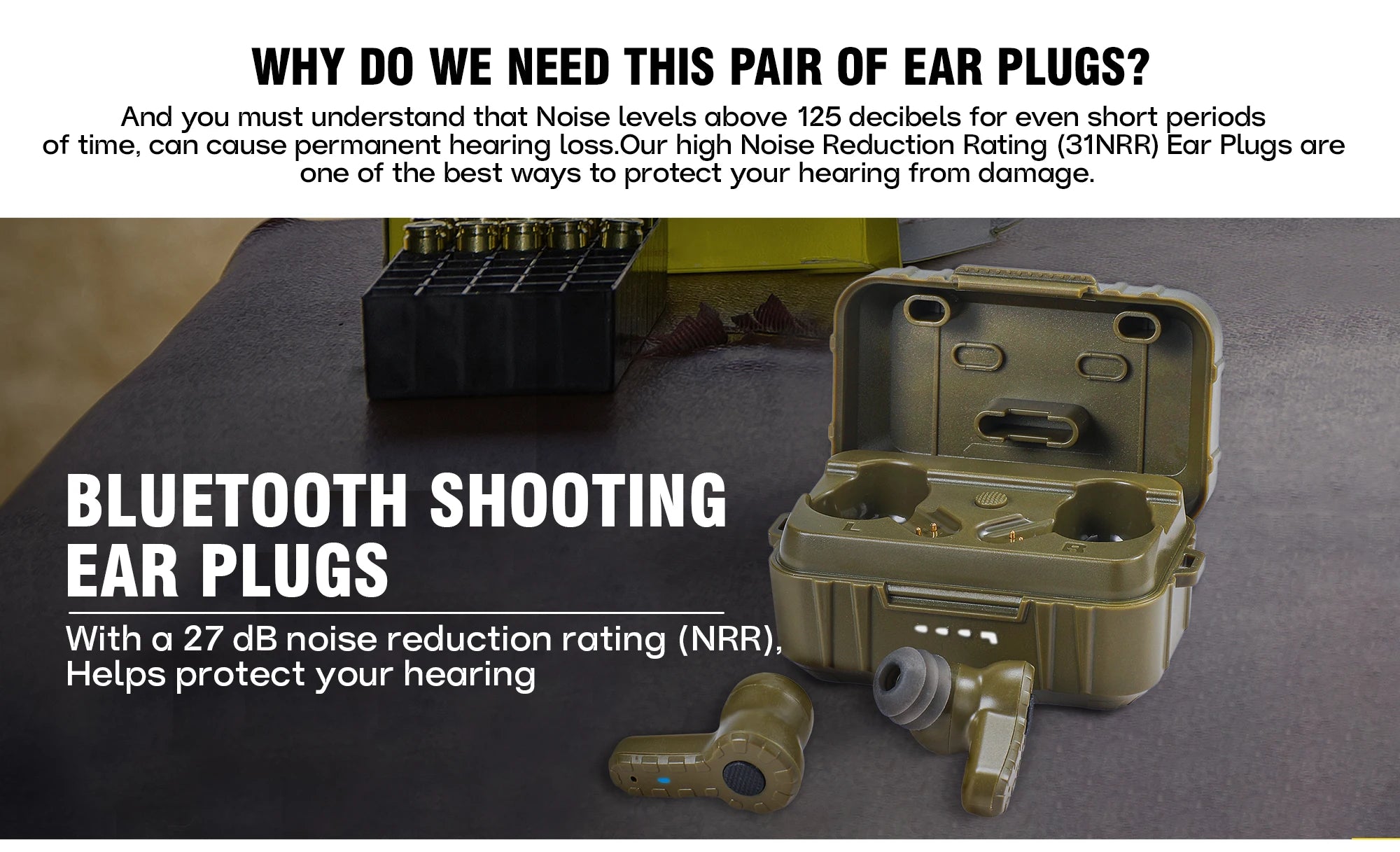 ARM NEXT NRR27db Electronic Earplug Headset Anti Noise Ear Plug Noise Canceling for Hunting Shooting Earmuff Outdoor/Indoor Mode
